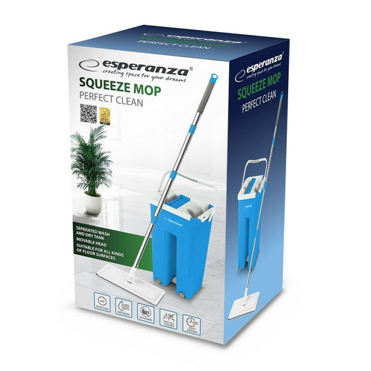 Esperanza Blue Mop with bucket and white microfibre