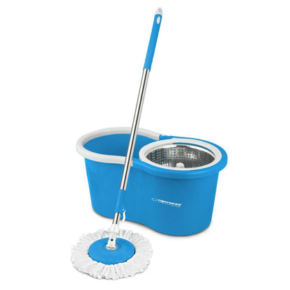 Mop with Bucket Esperanza EHS006 Blue White Microfibre-0