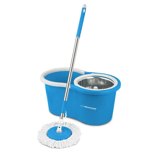 Mop with Bucket Esperanza EHS006 Blue White Microfibre-0