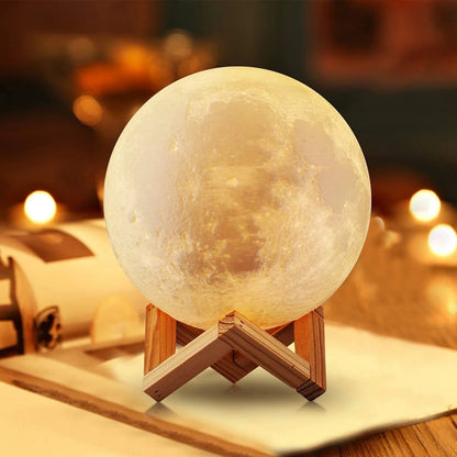 D5 8Cm Moon Lamp - Enchanting LED Night Light with Stand, Perfect for Bedroom Decor & Kids' Gifts, Ideal Xmas Present