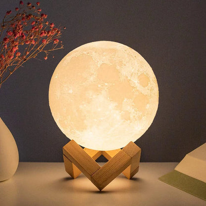 D5 8Cm Moon Lamp - Enchanting LED Night Light with Stand, Perfect for Bedroom Decor & Kids' Gifts, Ideal Xmas Present